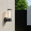 Applique Da Esterno-Selezionato da Mazzolaluce Applique da esterno led 8w 3000k grafite vetro rigato ip54