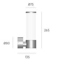 Applique Da Esterno-Selezionato da Mazzolaluce Applique da esterno led 8w 3000k grafite vetro rigato ip54