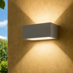 Applique Da Esterno-Selezionato da Mazzolaluce Applique da esterno led 24w 4000k grigio alluminio rettangolare