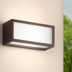 Applique Da Esterno-IsyLuce Applique da esterno led 18w 3000k marrone corten deco