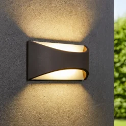 Applique Da Esterno-Selezionato da Mazzolaluce Applique da esterno marrone biemissione luce led 6w 3000k ip65