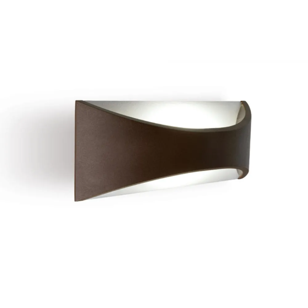 Applique Da Esterno-Selezionato da Mazzolaluce Applique da esterno marrone biemissione luce led 6w 3000k ip65