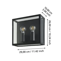 Applique Da Esterno-Selezionato da Mazzolaluce Applique da esterno metallo nero vetro ip44