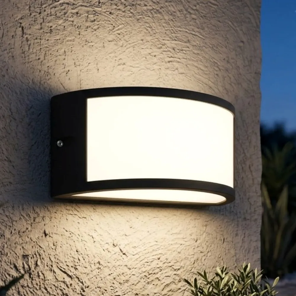 Applique Da Esterno-Top Light Applique da esterno moderna design curvo cairo nera