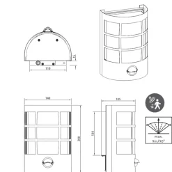 Applique Da Esterno-Selezionato da Mazzolaluce Applique da esterno moderna ip44 sensore di movimento