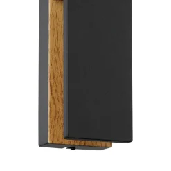 Applique Da Esterno-Selezionato da Mazzolaluce Applique da esterno moderna legno metallo nero ip44 led 3000k