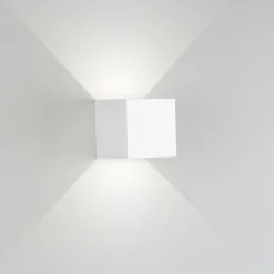Applique Da Esterno-IsyLuce Applique da esterno moderna 6w 4000k cubo bianco