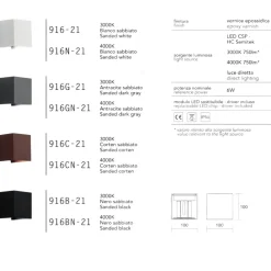 Applique Da Esterno-IsyLuce Applique da esterno moderna 6w 4000k cubo bianco