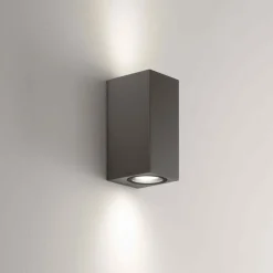 Applique Da Esterno-IsyLuce Applique da esterno moderno antracite quadrato