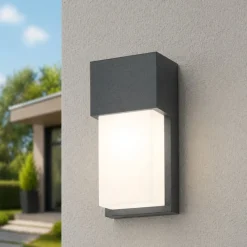 Applique Da Esterno-IsyLuce Applique da esterno moderno grigio antracite