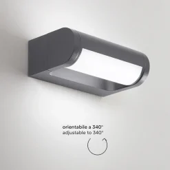 Applique Da Esterno-Perenz Illuminazione Applique da esterno moderno orientabile led 12w 3000k orienta perenz