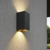 Applique Da Esterno-Selezionato da Mazzolaluce Applique da esterno nera e oro rettangolare led 12w 3000k