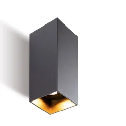 Applique Da Esterno-Selezionato da Mazzolaluce Applique da esterno nera e oro rettangolare led 12w 3000k