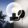 Applique Da Esterno-Selezionato da Mazzolaluce Applique da esterno nera sfera vetro trasparente ip44