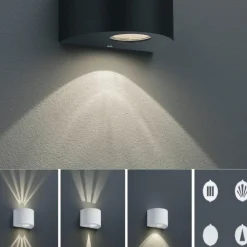 Applique Da Esterno-Selezionato da Mazzolaluce Applique da esterno nera 4w 3000k moderna fasci di luce regolabili