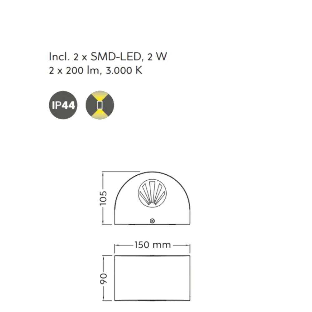Applique Da Esterno-Selezionato da Mazzolaluce Applique da esterno nera 4w 3000k moderna fasci di luce regolabili