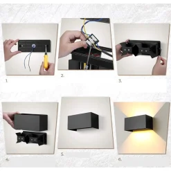 Applique Da Esterno-Selezionato da Mazzolaluce Applique da esterno nero led 24w 4000k rettangolare