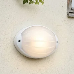 Applique Da Esterno-Selezionato da Mazzolaluce Applique da esterno ovale bianca moderna led 7w 3000k ip65