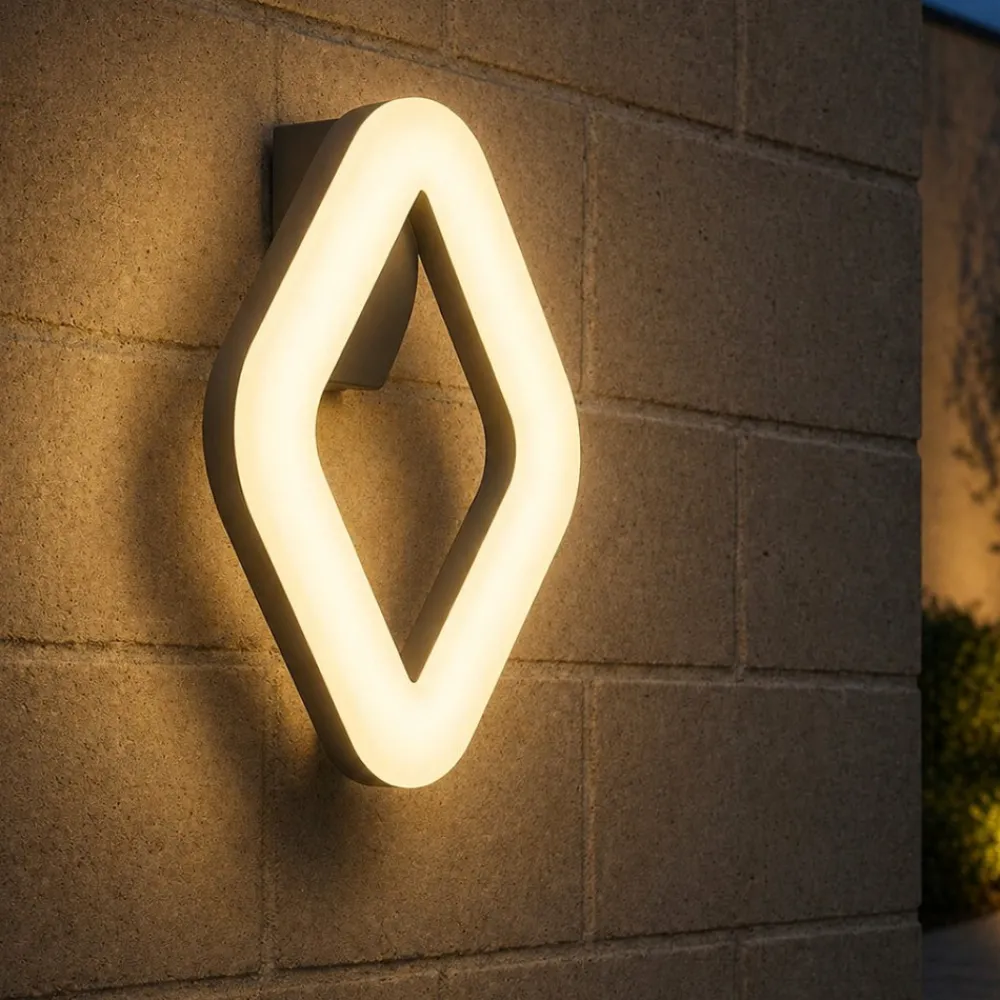 Applique Da Esterno-Selezionato da Mazzolaluce Applique da esterno quadrata moderna grafite led 20w 3000k ip65