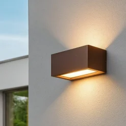 Applique Da Esterno-Selezionato da Mazzolaluce Applique da esterno rettangolare marrone e27 ip65