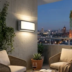 Applique Da Esterno-Selezionato da Mazzolaluce Applique da esterno rettangolare antracite led 3000k ip65