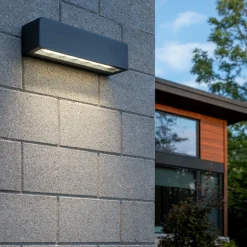 Applique Da Esterno-Selezionato da Mazzolaluce Applique da esterno rettangolare grafite led 9w 3000k ip65