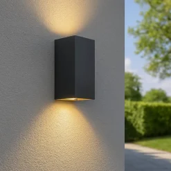 Applique Da Esterno-Selezionato da Mazzolaluce Applique da esterno rettangolare grafite biemissione led 12w 3000k