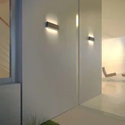Applique Da Esterno-Top Light Applique da esterno rettangolare antracite led biemissione cct lima