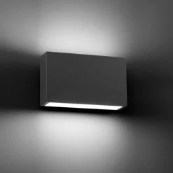 Applique Da Esterno-Selezionato da Mazzolaluce Applique da esterno rettangolare ip44 led 6w 3000k grigio scuro