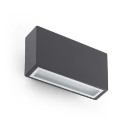 Applique Da Esterno-Selezionato da Mazzolaluce Applique da esterno rettangolare ip44 led 6w 3000k grigio scuro