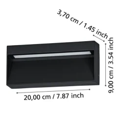 Applique Da Esterno-Selezionato da Mazzolaluce Applique da esterno rettangolare nera led cct ip65