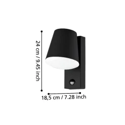 Applique Da Esterno-Selezionato da Mazzolaluce Applique da esterno sensore di movimento cremuscoare nera led 3000k ip44