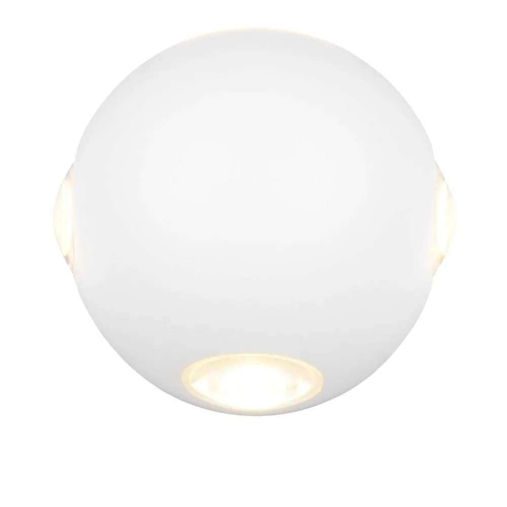 Applique Da Esterno-Selezionato da Mazzolaluce Applique da esterno sfera bianca 8w 3000k moderna 4 fasci di luce