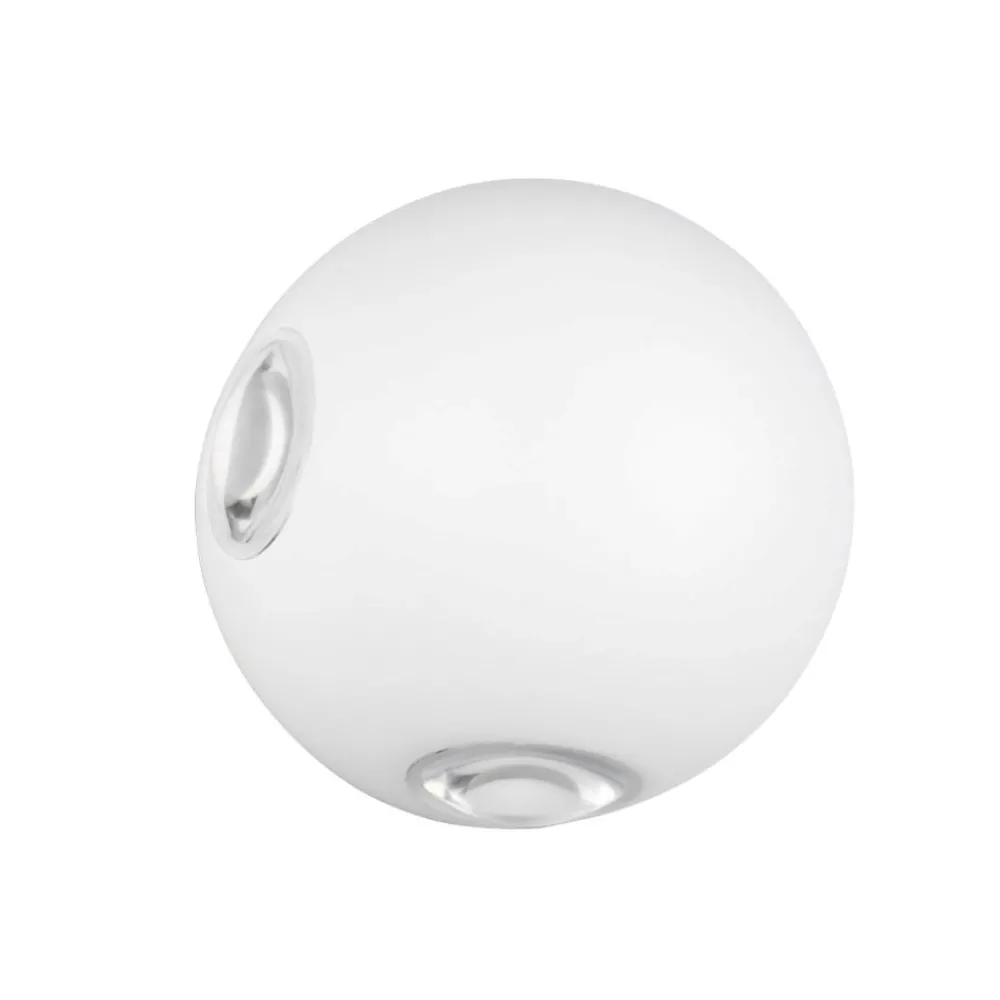 Applique Da Esterno-Selezionato da Mazzolaluce Applique da esterno sfera bianca 8w 3000k moderna 4 fasci di luce