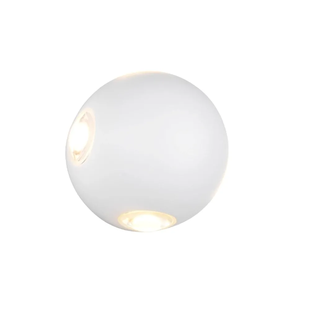 Applique Da Esterno-Selezionato da Mazzolaluce Applique da esterno sfera bianca 8w 3000k moderna 4 fasci di luce