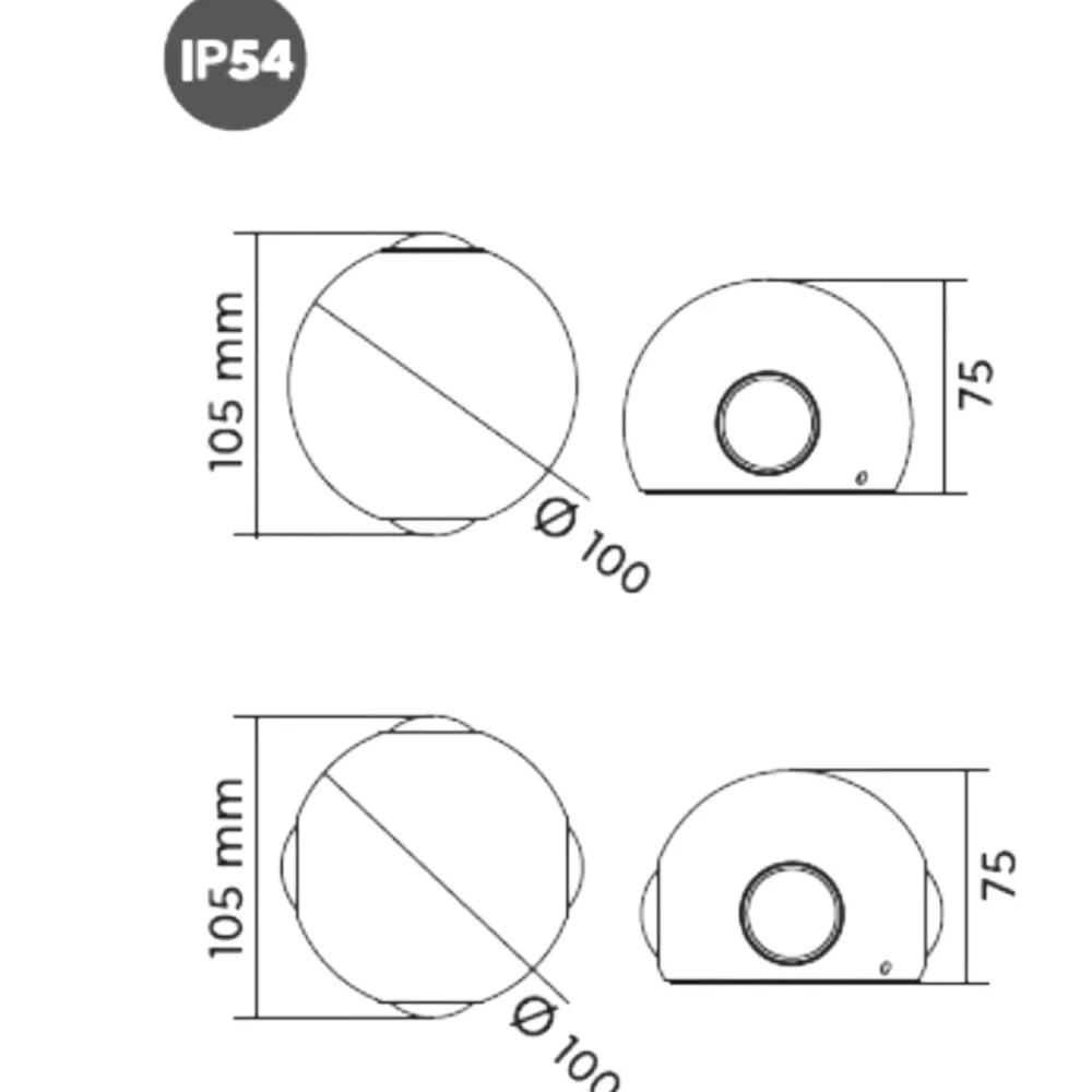 Applique Da Esterno-Selezionato da Mazzolaluce Applique da esterno sfera bianca 8w 3000k moderna 4 fasci di luce