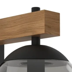 Applique Da Esterno-Selezionato da Mazzolaluce Applique da esterno sfera vetro fume ip44 legno