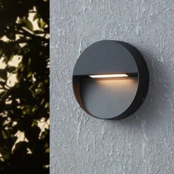 Applique Da Esterno-Selezionato da Mazzolaluce Applique da esterno tonda nera led cct ip65