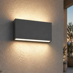 Applique Da Esterno-Top Light Applique da esterno madrid antracite led 10w cct ip65
