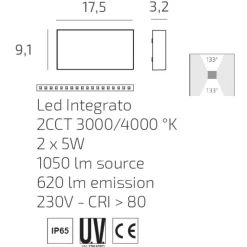 Applique Da Esterno-Top Light Applique da esterno madrid antracite led 10w cct ip65