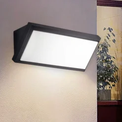 Applique Da Esterno-IsyLuce Applique da esterno 12w 4000k anti corrosione antracite