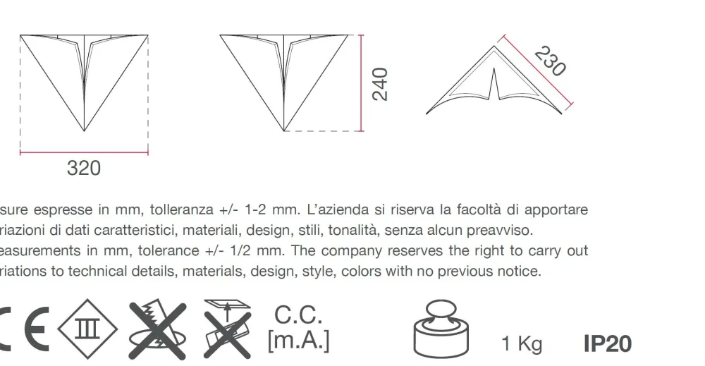 Applique Da Parete-Selezionato da Mazzolaluce Applique da incasso angolare 13w 4000k in gesso led cristaly per parete ad angolo