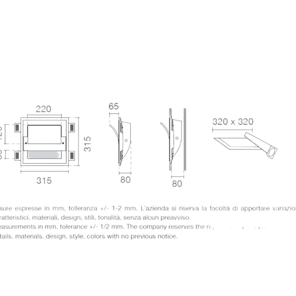 Applique Da Parete-Selezionato da Mazzolaluce Applique da incasso a parete gesso led cristaly 16.5w 3000k verniciabile