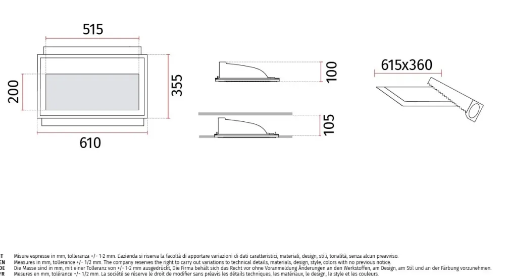 Applique Da Parete-Selezionato da Mazzolaluce Applique da incasso a parete vela di cristaly gesso led 32w 4000k