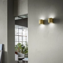 Applique Da Parete-Gea Luce Applique da interno moderno cubo oro babol
