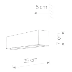 Applique Da Parete-Selezionato da Mazzolaluce Applique da muro rettangolare nero luce verso il basso moderna