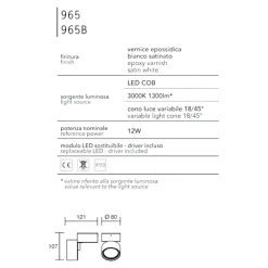 Applique Da Parete-IsyLuce Applique da parete bianco led 12w 3000k orientabile focus var
