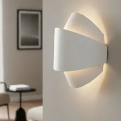 Applique Da Parete-Selezionato da Mazzolaluce Applique da parete bianco sabbiato doppio fascio led 12w 3000k