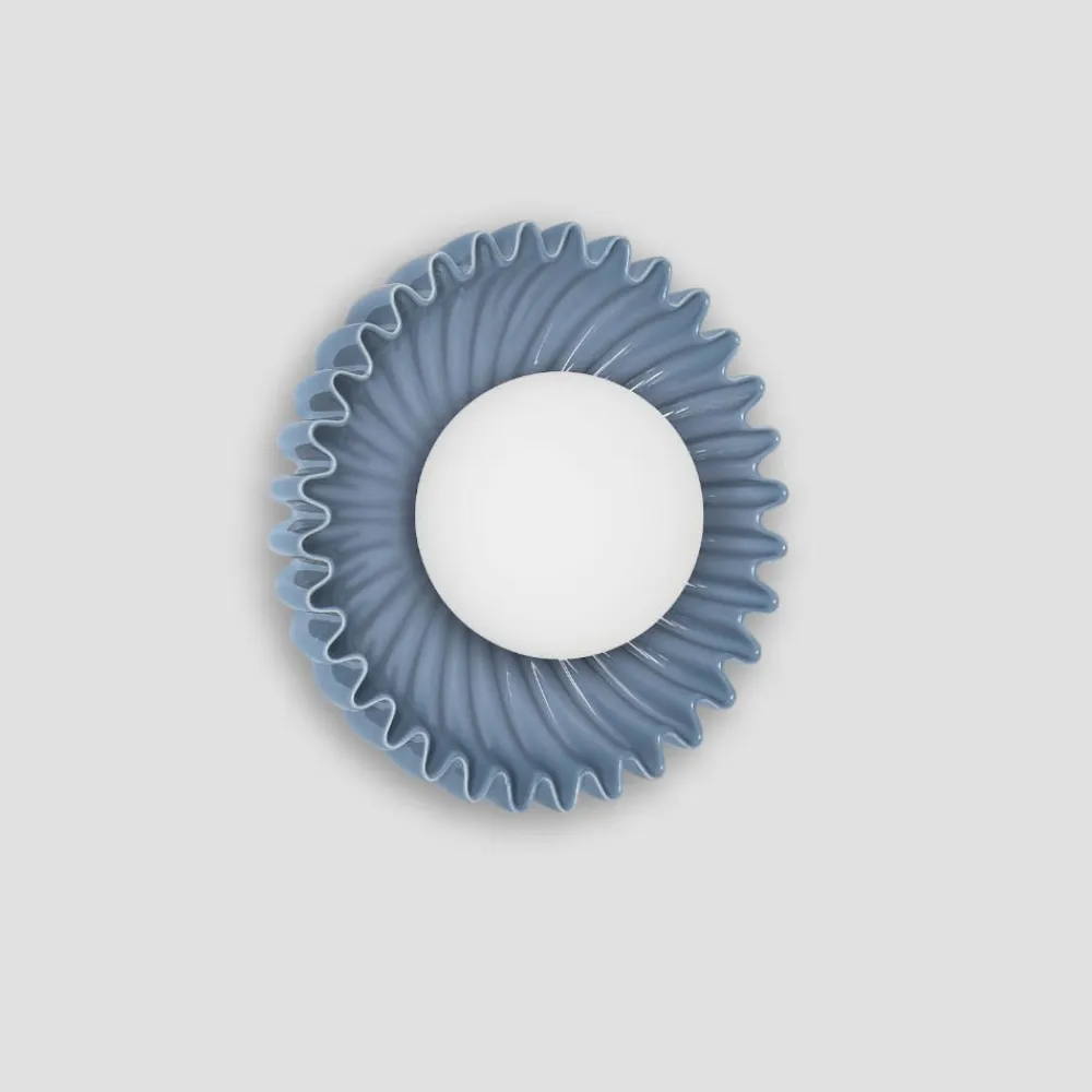 Applique Da Parete-Selezionato da Mazzolaluce Applique da parete ceramica blu design sfera vetro opaco