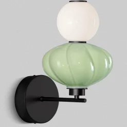 Applique Da Parete-Selezionato da Mazzolaluce Applique da parete ceramica verde vetro led 3000k